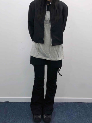 Street-style short loose-fit jumper