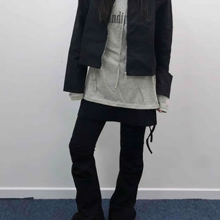 Street-style short loose-fit jumper