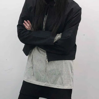 Street-style short loose-fit jumper