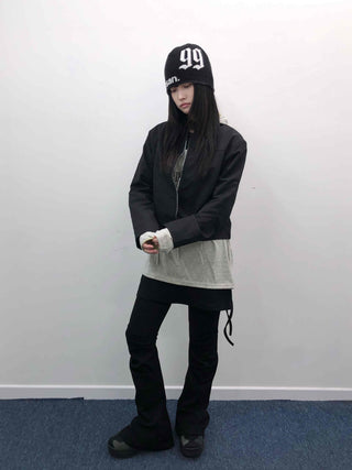 Street-style short loose-fit jumper