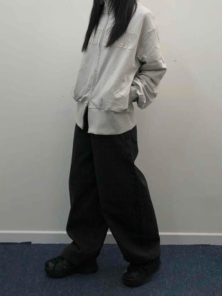 Relaxed Striped Ribbed Wide Pants