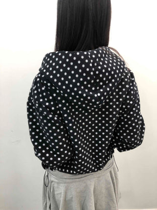 Vintage Dot Balloon Fit Hooded Jacket