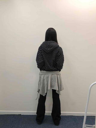 Vintage Dot Balloon Fit Hooded Jacket