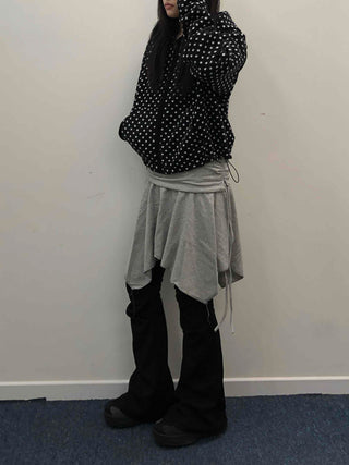 Vintage Dot Balloon Fit Hooded Jacket