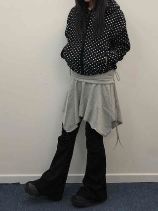 Vintage Dot Balloon Fit Hooded Jacket