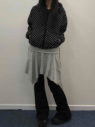 Vintage Dot Balloon Fit Hooded Jacket