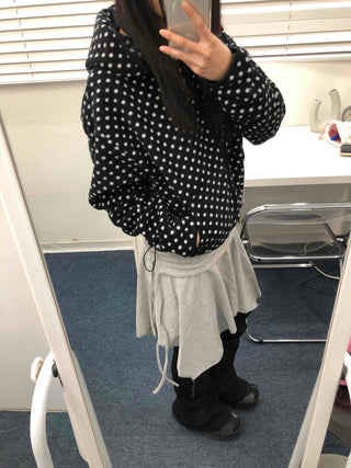 Vintage Dot Balloon Fit Hooded Jacket