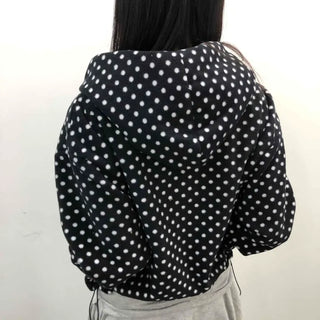 Vintage Dot Balloon Fit Hooded Jacket
