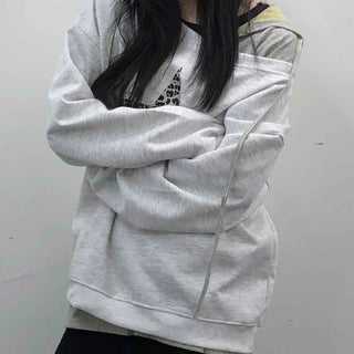 Leopard Big Star Print Oversized Sweatshirt