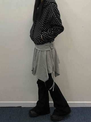 Wide Pintuck Bootcut Skirt Pants