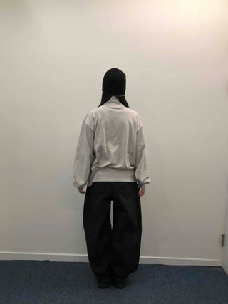 Embossed Numbering High Neck Snap Pocket Long Zip-Up