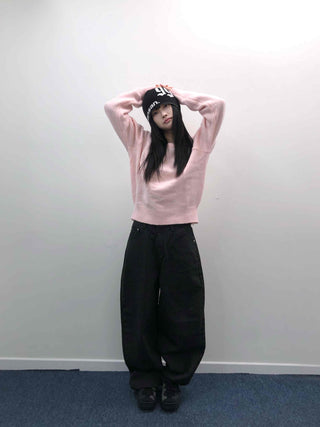 Soft Pastel Loose Fit Round Neck Knit