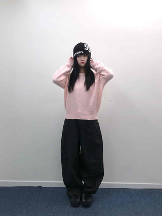Soft Pastel Loose Fit Round Neck Knit