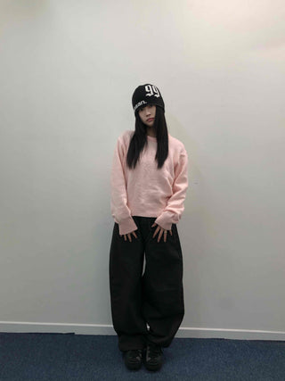 Soft Pastel Loose Fit Round Neck Knit