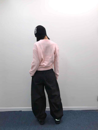 Soft Pastel Loose Fit Round Neck Knit
