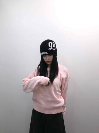 Soft Pastel Loose Fit Round Neck Knit