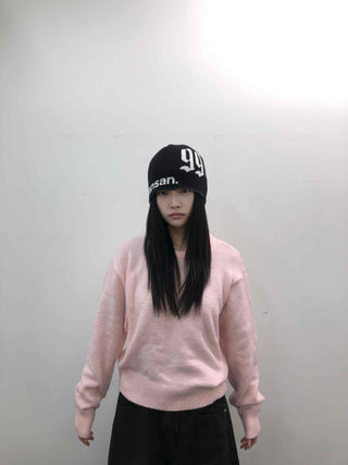 Soft Pastel Loose Fit Round Neck Knit