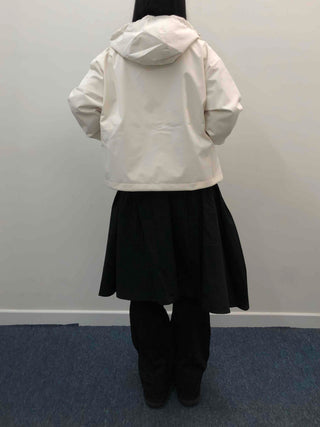 Check Hooded Snap Button Coach Jumper