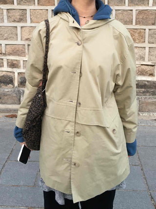 Cozy Fit Diagonal Zipper Hooded Zip-Up Fleece