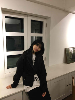 Chic Mood Silver Ball Oversized Zip-Up Hoodie