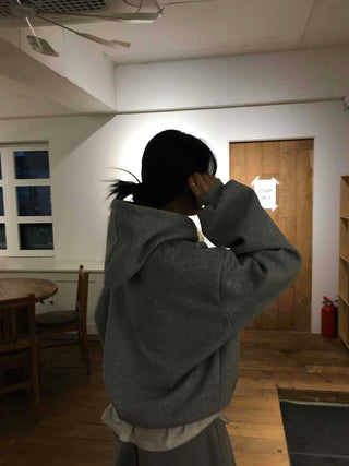 Y2K American Balloon Fit Pocket Zip-Up Hoodie