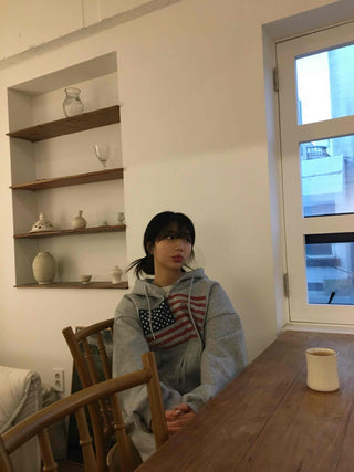 Y2K American Balloon Fit Pocket Zip-Up Hoodie