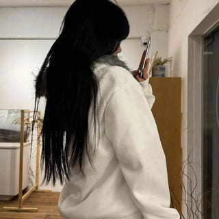 Pinter Mood Lettering Fur Hooded Zip-up