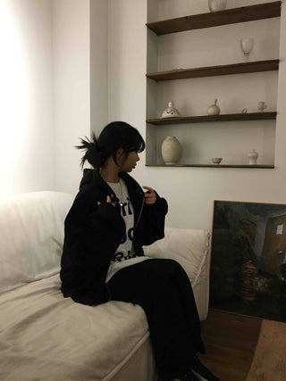 Oversized Studded Loose Fit Zip-Up Hoodie