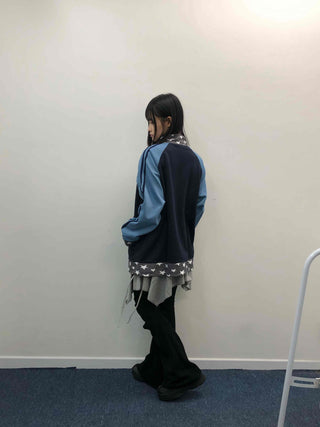 Color Block Loose Fit Sporty Track Zip-up