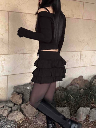 Romantic Tier Frill Balloon Mini Skirt