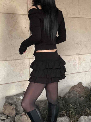 Romantic Tier Frill Balloon Mini Skirt