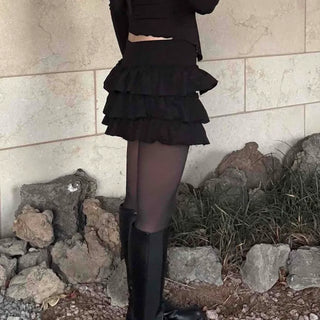 Romantic Tier Frill Balloon Mini Skirt
