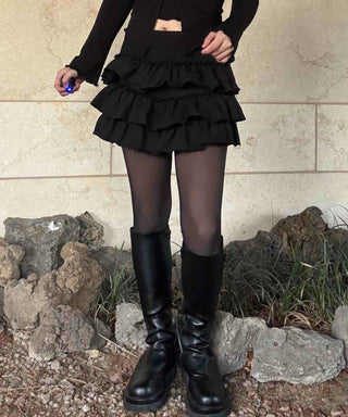 Romantic Tier Frill Balloon Mini Skirt