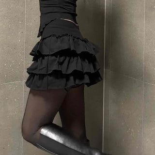 Romantic Tier Frill Balloon Mini Skirt