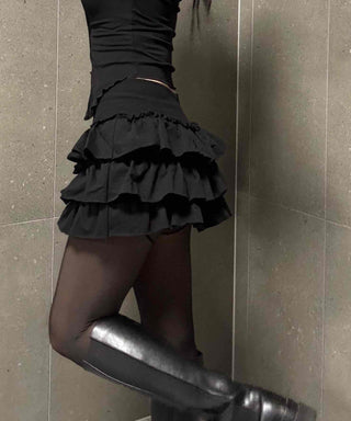 Romantic Tier Frill Balloon Mini Skirt
