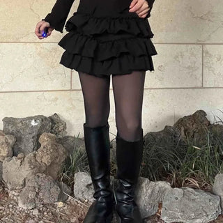Romantic Tier Frill Balloon Mini Skirt