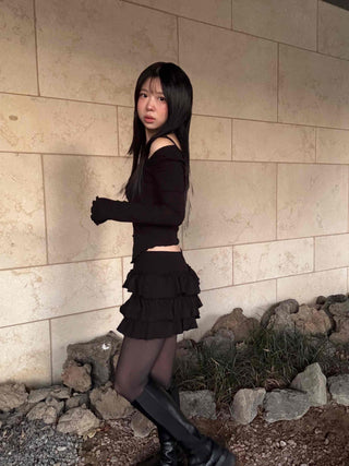 Romantic Tier Frill Balloon Mini Skirt