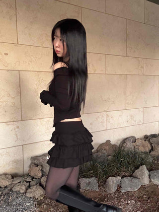 Romantic Tier Frill Balloon Mini Skirt