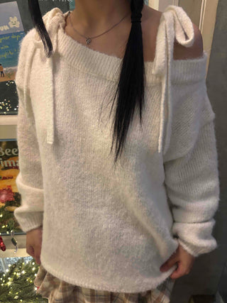 Romantic Cozy Strap Off-Shoulder Knit