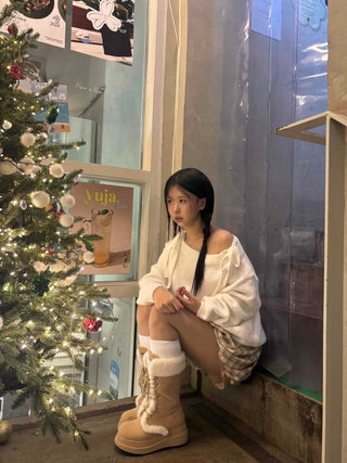 Romantic Cozy Strap Off-Shoulder Knit