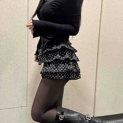 Triple Dot Frill Mini Shorts
