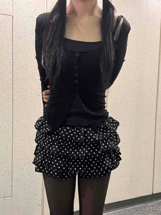 Triple Dot Frill Mini Shorts