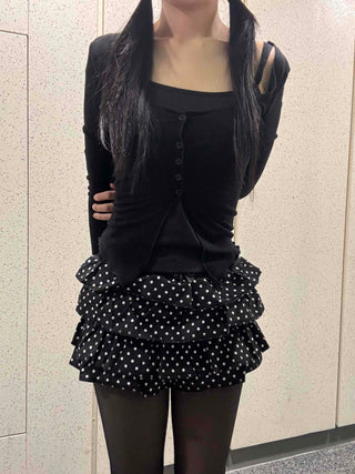 Triple Dot Frill Mini Shorts