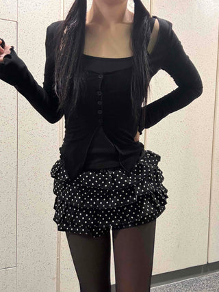 Triple Dot Frill Mini Shorts
