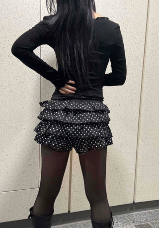 Triple Dot Frill Mini Shorts
