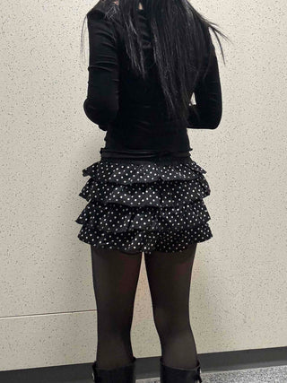 Triple Dot Frill Mini Shorts