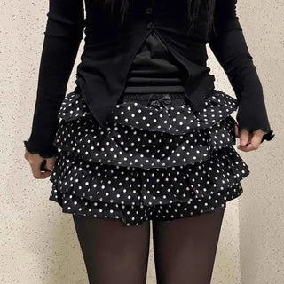 Triple Dot Frill Mini Shorts