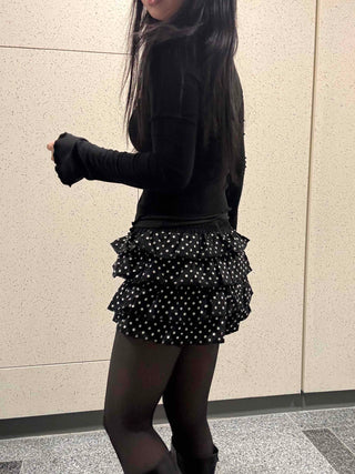 Triple Dot Frill Mini Shorts