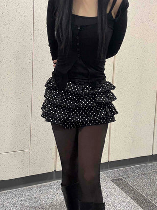 Triple Dot Frill Mini Shorts