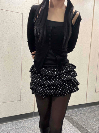 Triple Dot Frill Mini Shorts